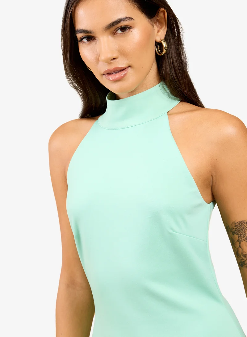 Little Mistress  Sage Halter Maxi Dress for Women | Best Price UAE